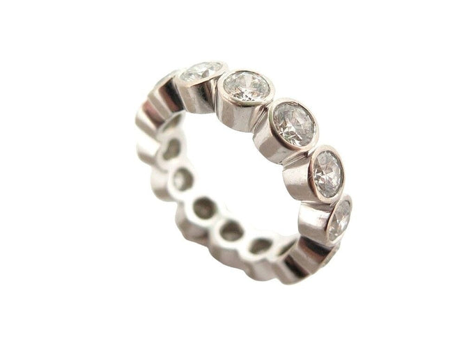 Bague 50 bague alliance taille 50 en or blanc 18k et diamants 2.8 ct 58 Facettes 253446