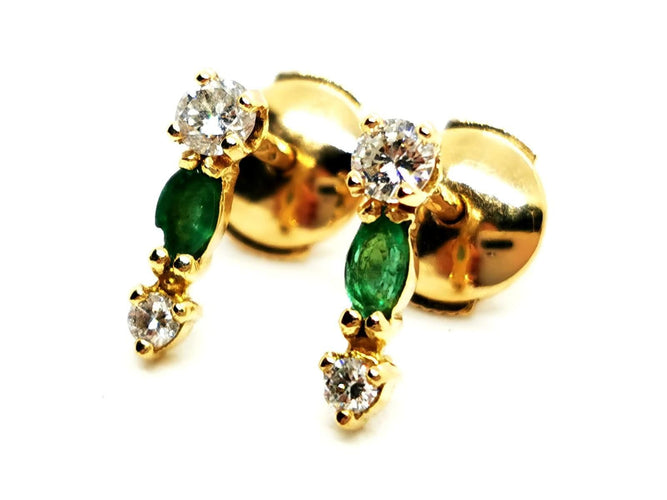 Boucles d'oreilles Boucles d'oreilles Or jaune Emeraude 58 Facettes 1792077CN