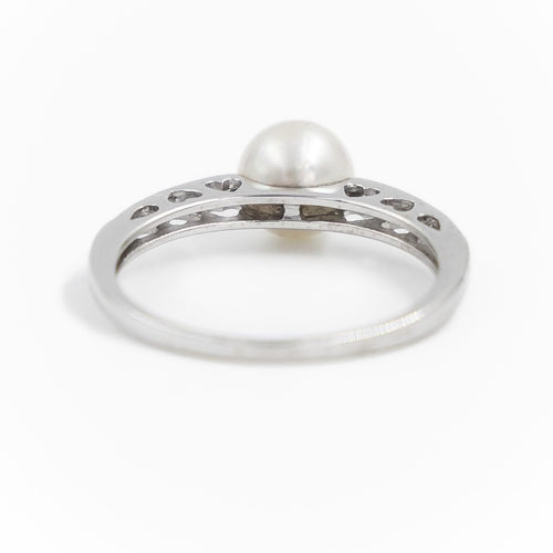 Bague 59 Bague Or blanc Perle 58 Facettes 1875600CN