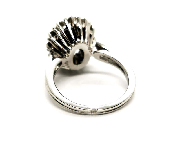 Bague 52 Bague Fleur Or blanc Saphir 58 Facettes 1269764CN