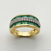 Emerald & diamond band ring 58 Facettes