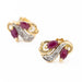 Earrings Stud earrings Yellow gold Ruby 58 Facettes 1667885CN