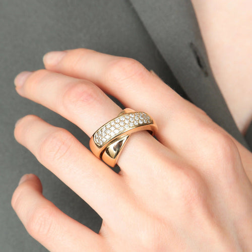 Bague 53.5 / Diamants / Or Jaune BAGUE "LIEN" OR & DIAMANTS 58 Facettes BO/220023 RIV