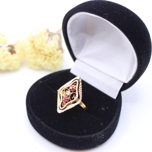 Bague 60 Bague Rétro rubis, oxyde de zirconium 58 Facettes