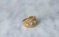 Ring Vintage wire ring in pink gold with diamonds 58 Facettes