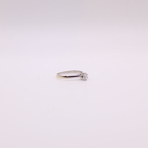 Bague Solitaire or blanc, diamant 58 Facettes