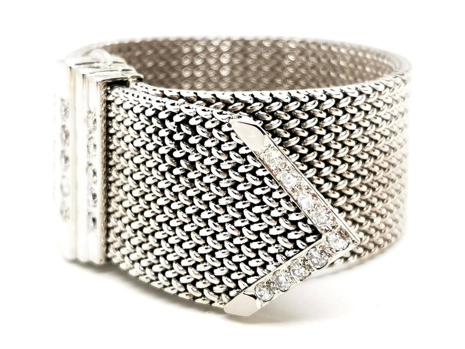 Bracelet Bracelet Manchette Or blanc Diamant 58 Facettes 578150CD