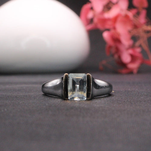 Bague Bague rectangulaire aigue-marine 58 Facettes