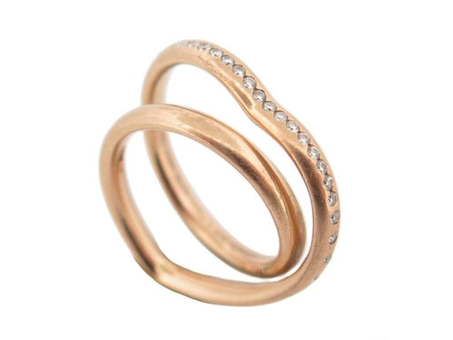 52 HERMES Ring - Vertige Heart Ring in Rose Gold and Diamonds 58 Facettes 252156
