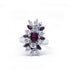 Ring 54 / White/Grey / 750‰ Gold Marquise Ruby and Diamond Ring 58 Facettes 230023SP