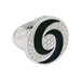 Ring 53 Bulgari “Hypnotique” ring, white gold and steel turntable, onyx and diamonds. 58 Facettes 31216