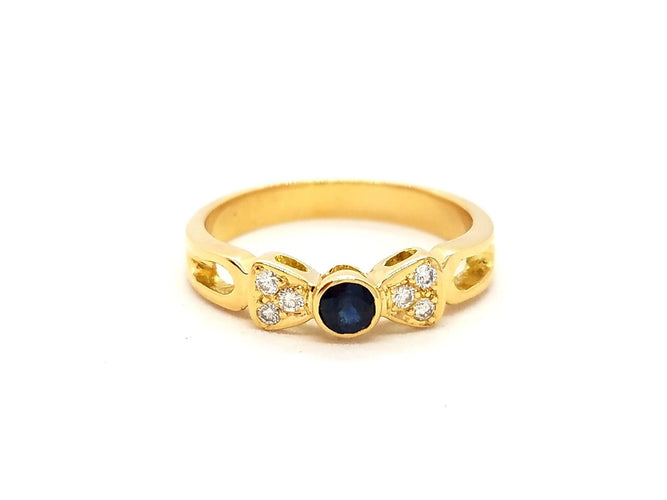Bague 53 Bague Or jaune Saphir 58 Facettes 00793CN
