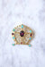 Antique horseshoe brooch in gold, turquoises, pearls, and garnets 58 Facettes