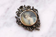 Broche Broche ancienne Victorienne en or et argent avec miniature 58 Facettes