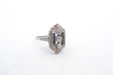Ring 57 Art Deco style ring Platinum Diamonds Sapphires 58 Facettes 25175
