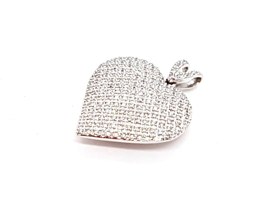 Pendentif Pendentif Coeur Or blanc Diamant 58 Facettes 06411CD