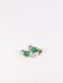 Pair of vintage white gold, diamond and emerald stud earrings 58 Facettes J89