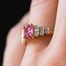 Bague 50 Bague saphir rose et diamants brillants 58 Facettes G49-8184685-50-1