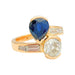 Ring 51 Vintage “Toi & Moi” ring, sapphire and diamonds. 58 Facettes 31416
