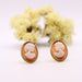 Earrings 18 carat yellow gold earrings Cameos 58 Facettes