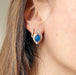 Earrings Pink vermeil earrings, blue opals and natural white stones 58 Facettes BOU0024