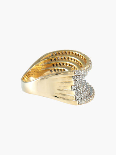 Bague Or Jaune / 58 BAGUE "WAVE" OR & DIAMANTS 58 Facettes BO/220034