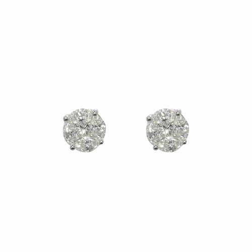 Boucles d'oreilles Boucles d'oreilles diamants or blanc 58 Facettes 21-514