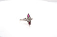 Bague 55 Bague Marquise Or blanc Diamants Rubis 58 Facettes 24974