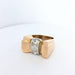 Ring 57 Tank ring in pink gold and diamonds 58 Facettes 25032