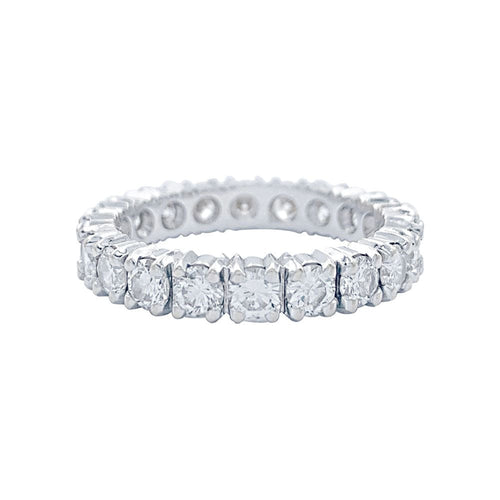 Bague 56 Alliance tour complet or blanc, diamants. 58 Facettes 32378