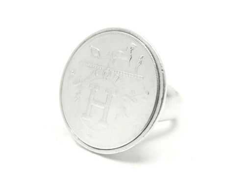 Ring 53 rare HERMES ring ex libris logo size 53 in solid silver 925 29gr 58 Facettes 251496