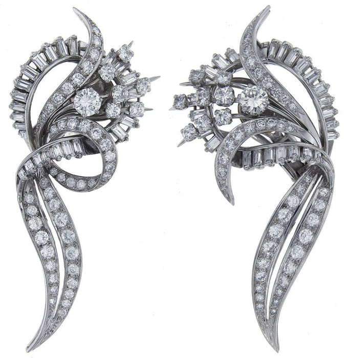 Boucles d'oreilles Boucles d'oreilles or gris diamants 58 Facettes 66000034