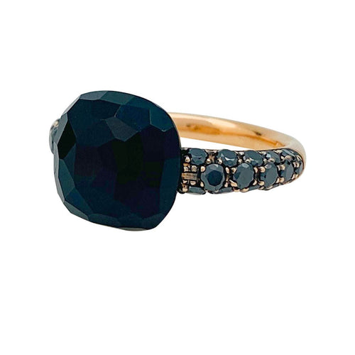 Bague 48 Bague Pomellato, "Capri", or rose, diamants noirs et onyx. 58 Facettes 32445