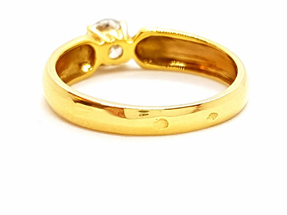 Bague 55 Bague Solitaire Or jaune Diamant 58 Facettes 06362CD