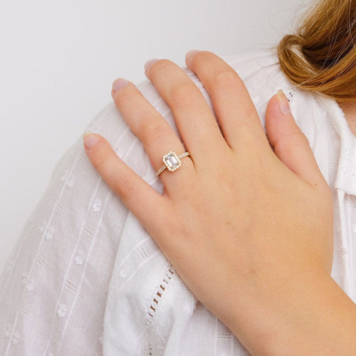 Bague 51 Bague Aigue-marine Diamants 58 Facettes