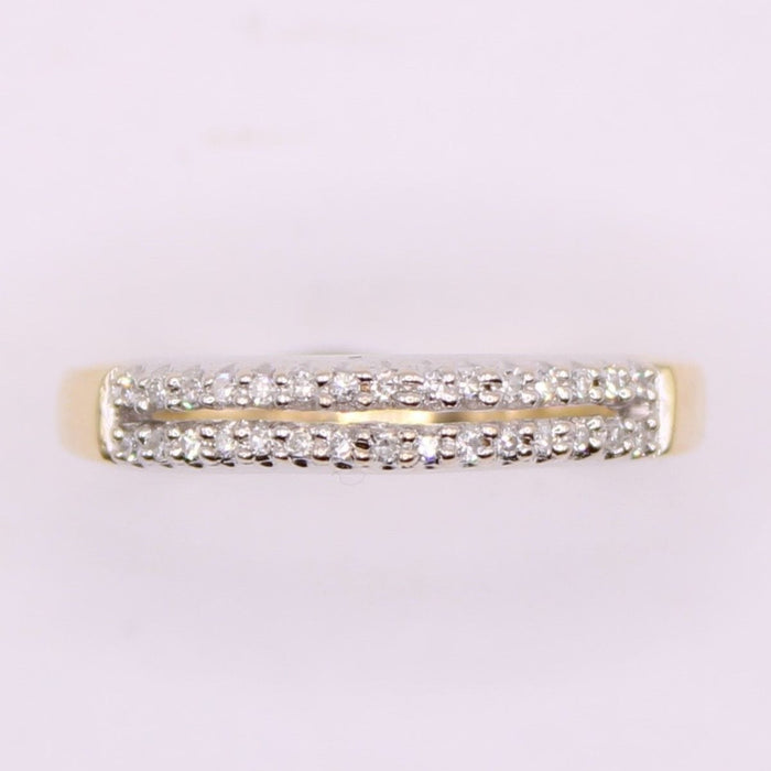 Bague 56 Bague double rangs de diamants 58 Facettes 6582