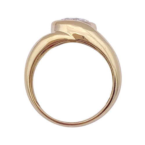Bague 50 Bague entrelacée or jaune sertie d'un diamant. 58 Facettes 33603