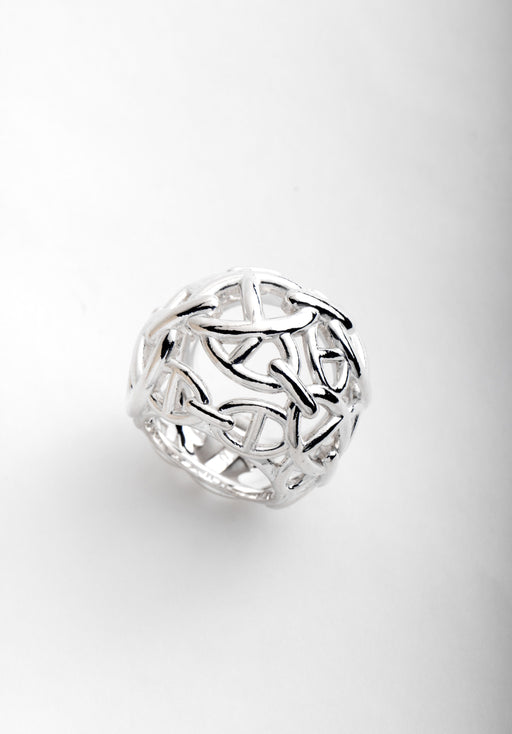 Ring 52 HERMES Chain d'Ancre Chaine Ring 925/1000 Silver 58 Facettes 64421-60912