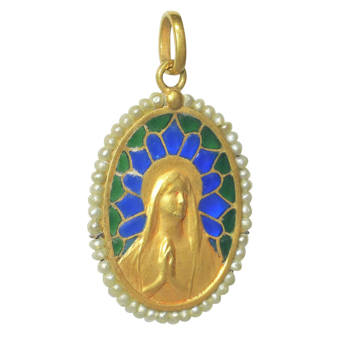 Pendentif Pendentif émail plique-ajour et perles de rocaille 58 Facettes 23191-0421