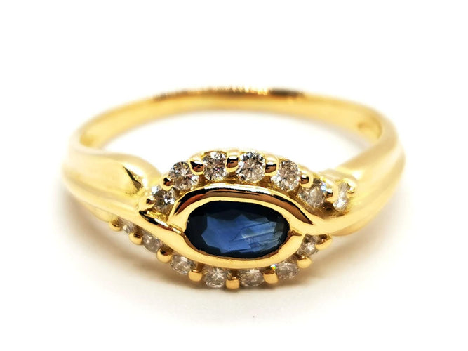 Bague 57 Bague Or jaune Saphir 58 Facettes 1875614CN