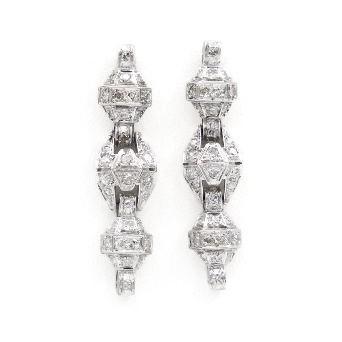 Boucles d'oreilles Boucles d'oreilles Art déco Or blanc Diamant 58 Facettes 1986224CN