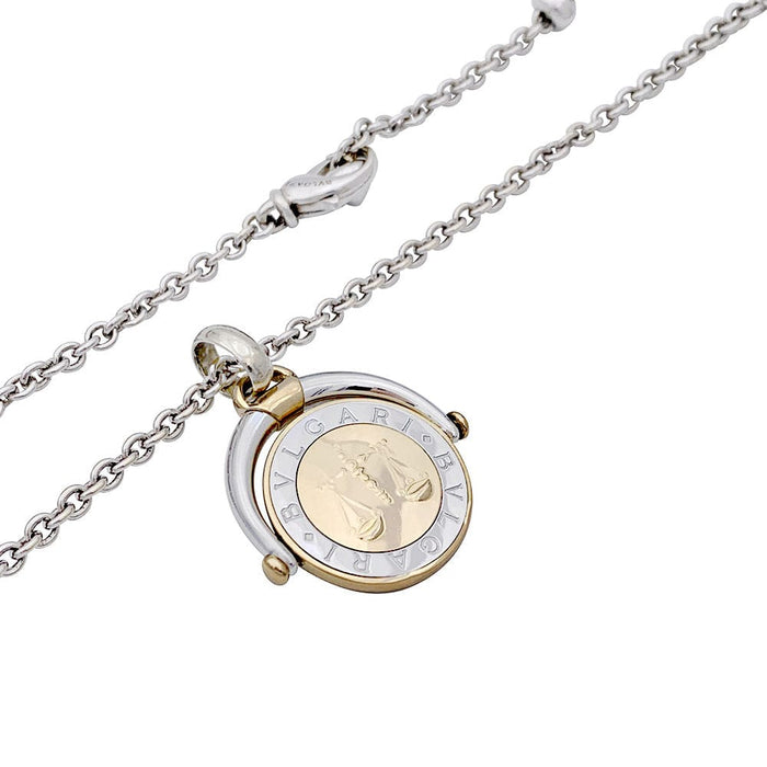 Collier Collier Bulgari, "Zodiaque Balance", or blanc, or jaune et acier. 58 Facettes 32818/33046