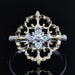 Ring 53 Yellow and white gold diamond ring arabesques large model 58 Facettes AN198