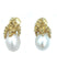 Boucles d'oreilles GILBERT ALBERT. Boucles d’oreilles or jaune et perles 58 Facettes