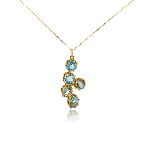 Pendentif Pendentif Cascade en Or jaune, Aigue marine 58 Facettes PEN97