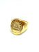 Bague Chevalière en or jaune gravure héraldique blason et couronne 58 Facettes