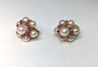 Earrings Pair of ear clips in gold, pearls, and rubies. 58 Facettes 1009