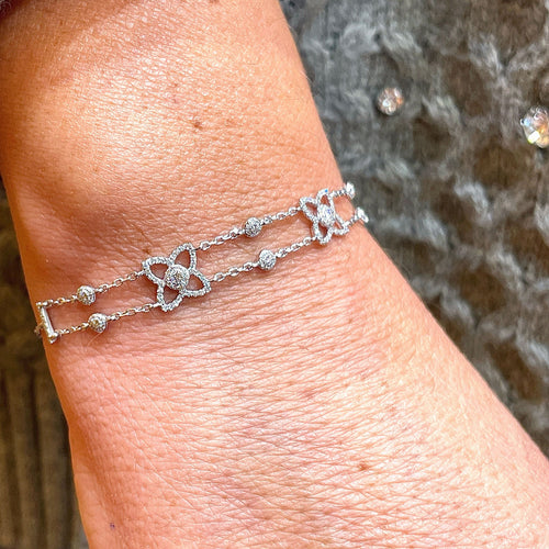 Bracelet Bracelet or blanc diamants 58 Facettes