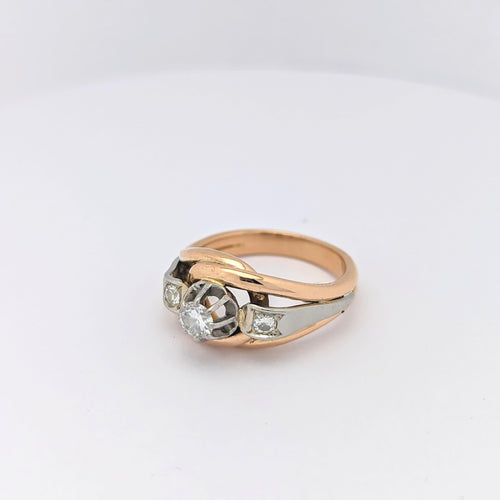 Bague Bague en Or jaune, Platine & diamants 58 Facettes 26161