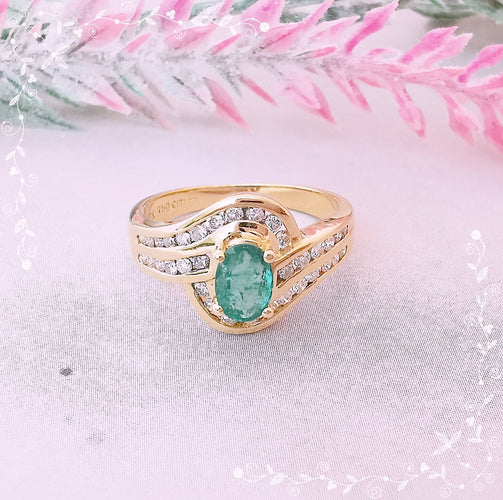 Bague Bague Emeraude Diamants 58 Facettes AA 1488